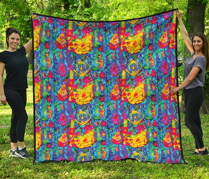 Abstract Psychedelic Print Quilt
