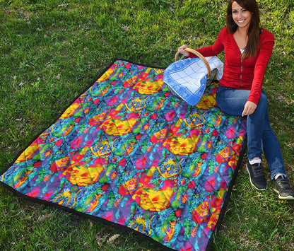 Abstract Psychedelic Print Quilt