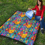 Abstract Psychedelic Print Quilt