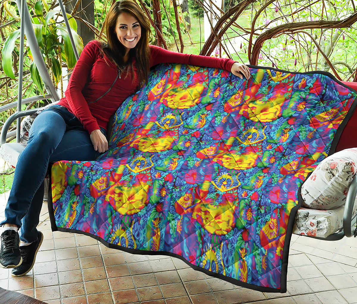 Abstract Psychedelic Print Quilt