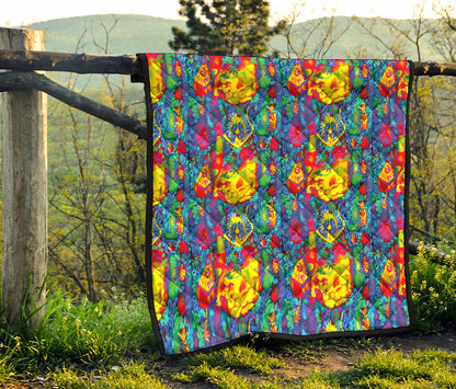 Abstract Psychedelic Print Quilt