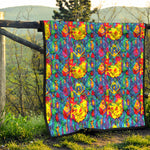 Abstract Psychedelic Print Quilt