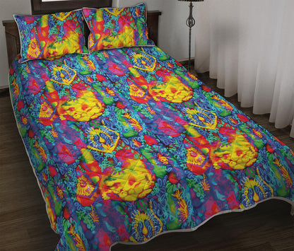 Abstract Psychedelic Print Quilt Bed Set