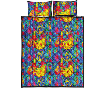 Abstract Psychedelic Print Quilt Bed Set