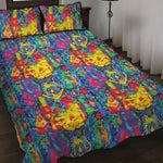 Abstract Psychedelic Print Quilt Bed Set