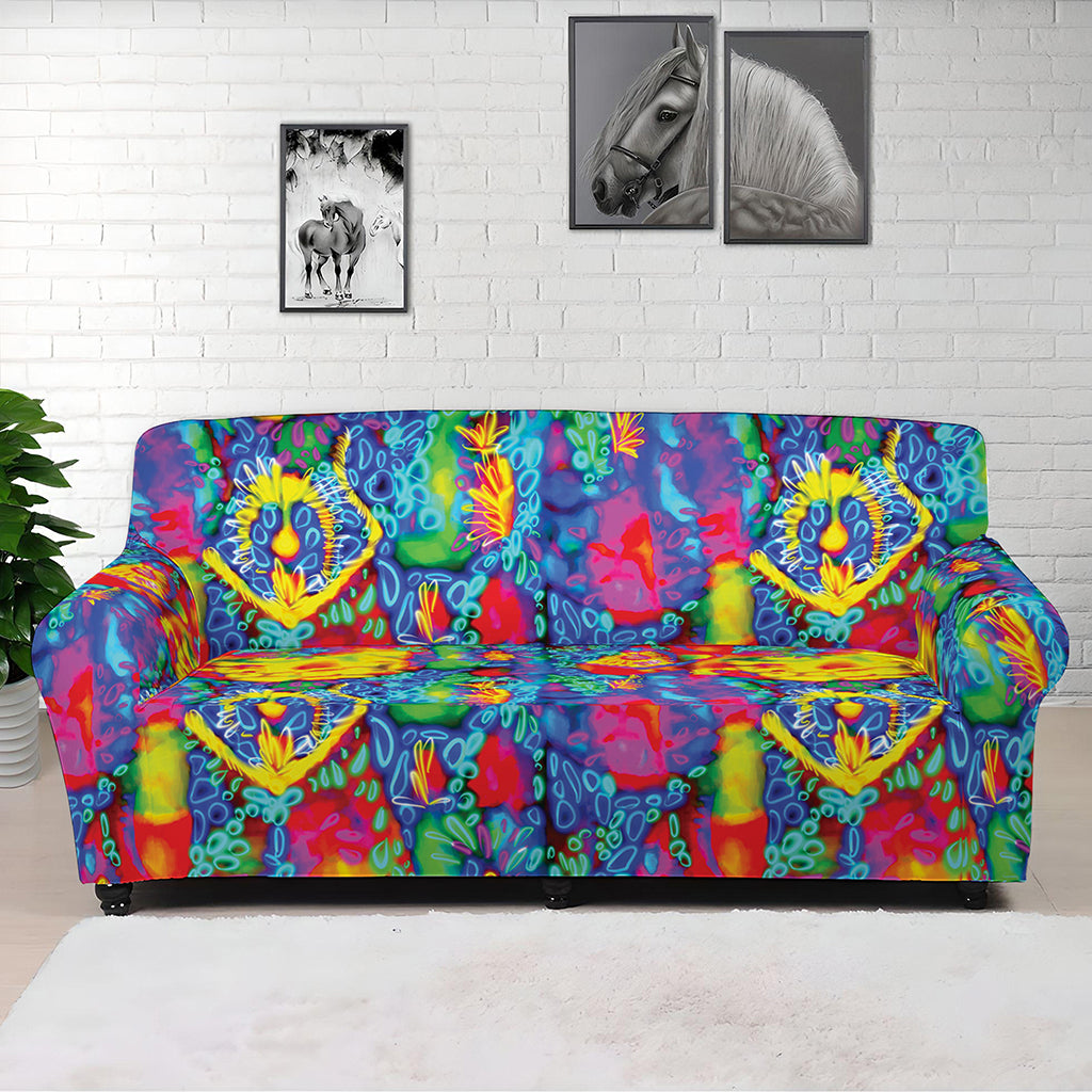 Abstract Psychedelic Print Sofa Cover