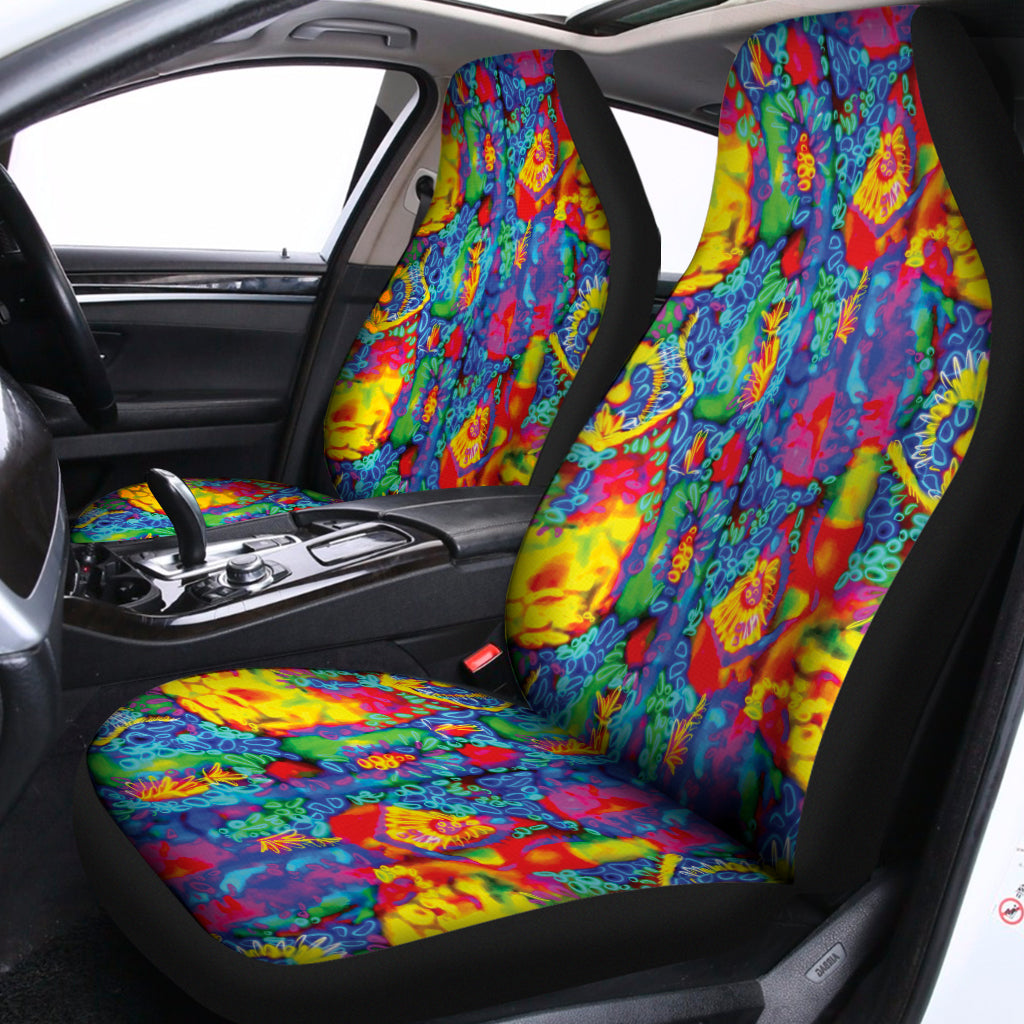 Abstract Psychedelic Print Universal Fit Car Seat Covers