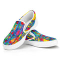 Abstract Psychedelic Print White Slip On Sneakers