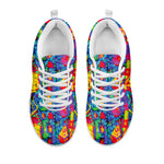 Abstract Psychedelic Print White Sneakers