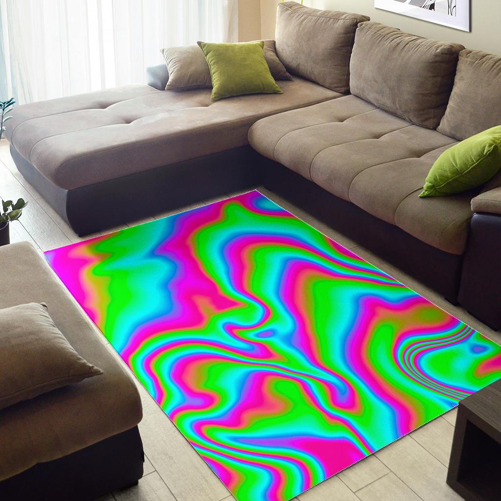 Abstract Psychedelic Trippy Print Area Rug GearFrost