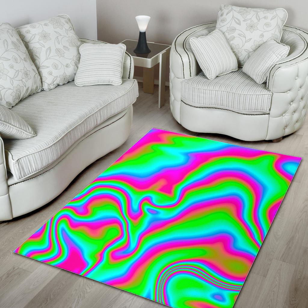 Abstract Psychedelic Trippy Print Area Rug GearFrost