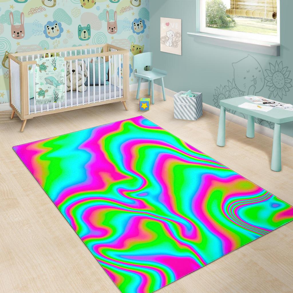 Abstract Psychedelic Trippy Print Area Rug GearFrost