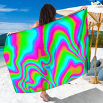 Abstract Psychedelic Trippy Print Beach Sarong Wrap