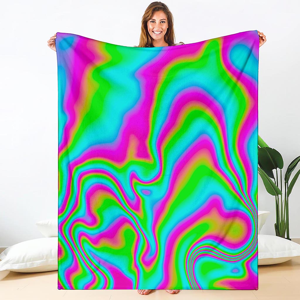 Abstract Psychedelic Trippy Print Blanket