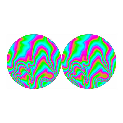 Abstract Psychedelic Trippy Print Car Coasters