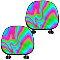 Abstract Psychedelic Trippy Print Car Headrest Covers