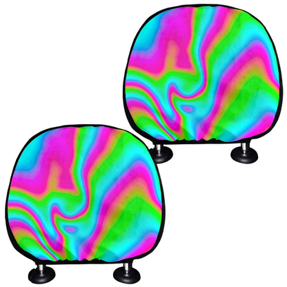 Abstract Psychedelic Trippy Print Car Headrest Covers