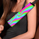 Abstract Psychedelic Trippy Print Car Seat Belt Covers