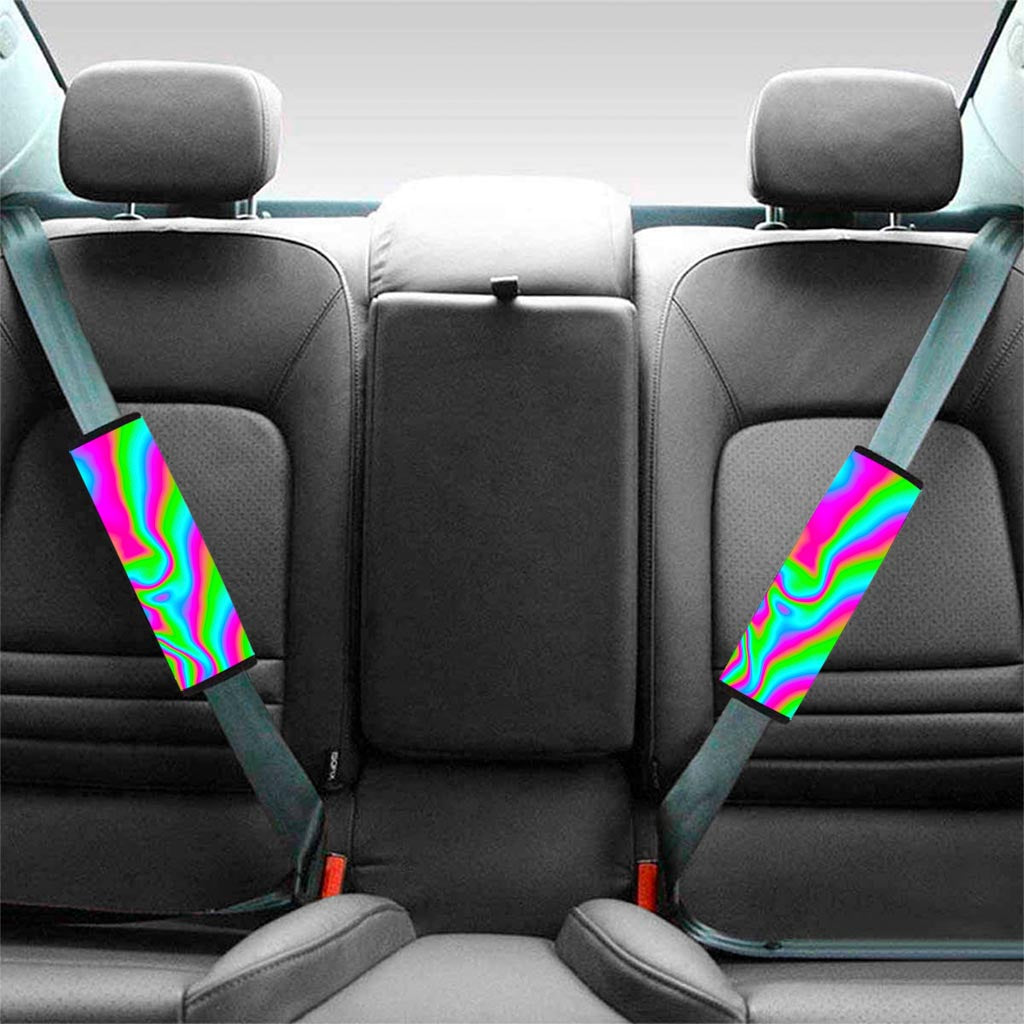 Abstract Psychedelic Trippy Print Car Seat Belt Covers