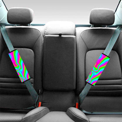 Abstract Psychedelic Trippy Print Car Seat Belt Covers