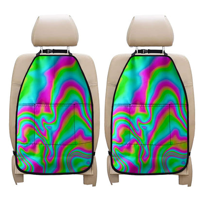 Abstract Psychedelic Trippy Print Car Seat Organizers