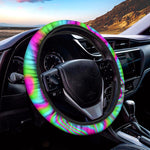 Abstract Psychedelic Trippy Print Car Steering Wheel Cover