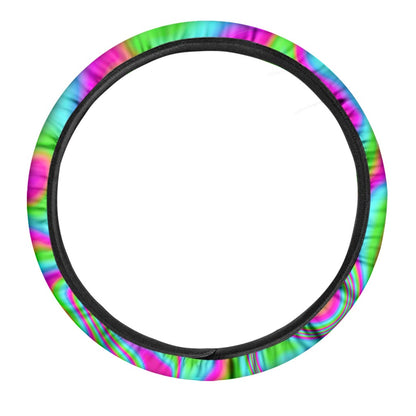 Abstract Psychedelic Trippy Print Car Steering Wheel Cover