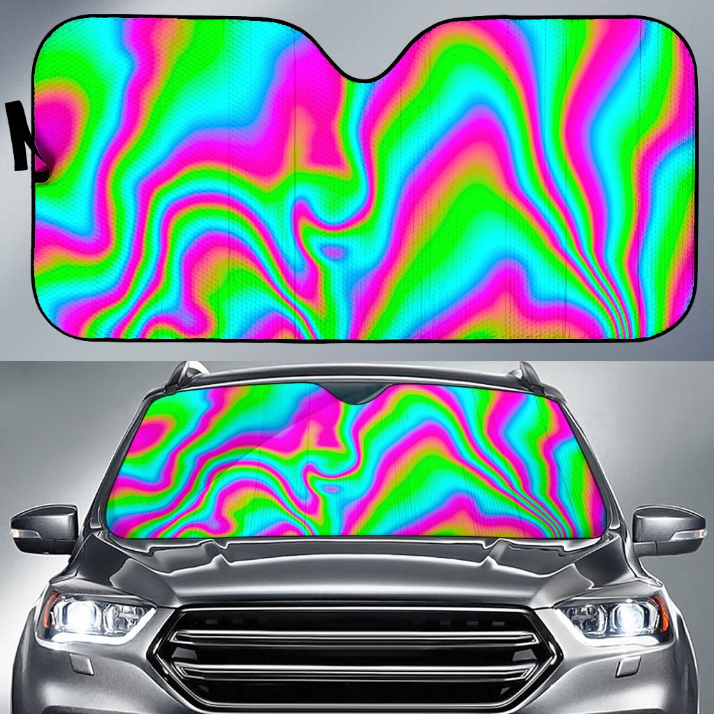 Abstract Psychedelic Trippy Print Car Sun Shade GearFrost