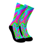 Abstract Psychedelic Trippy Print Crew Socks