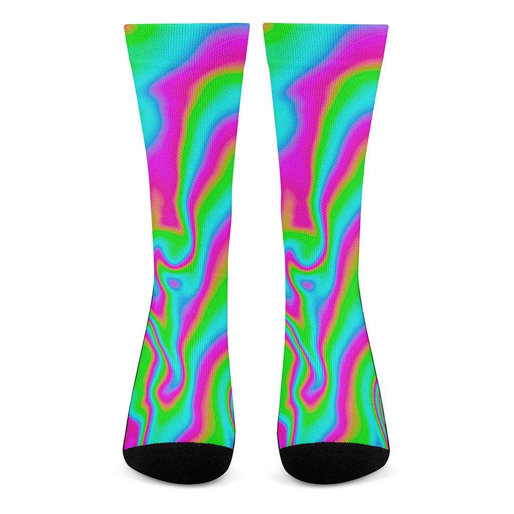 Abstract Psychedelic Trippy Print Crew Socks