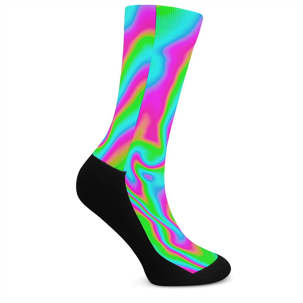 Abstract Psychedelic Trippy Print Crew Socks