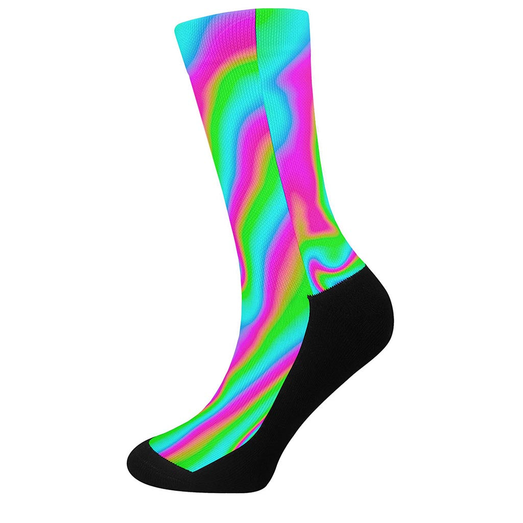 Abstract Psychedelic Trippy Print Crew Socks