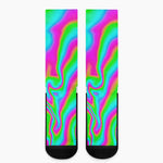 Abstract Psychedelic Trippy Print Crew Socks