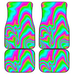 Abstract Psychedelic Trippy Print Front and Back Car Floor Mats