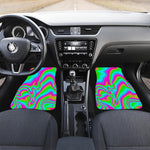 Abstract Psychedelic Trippy Print Front and Back Car Floor Mats