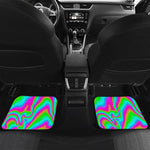 Abstract Psychedelic Trippy Print Front and Back Car Floor Mats