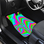 Abstract Psychedelic Trippy Print Front and Back Car Floor Mats