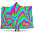 Abstract Psychedelic Trippy Print Hooded Blanket
