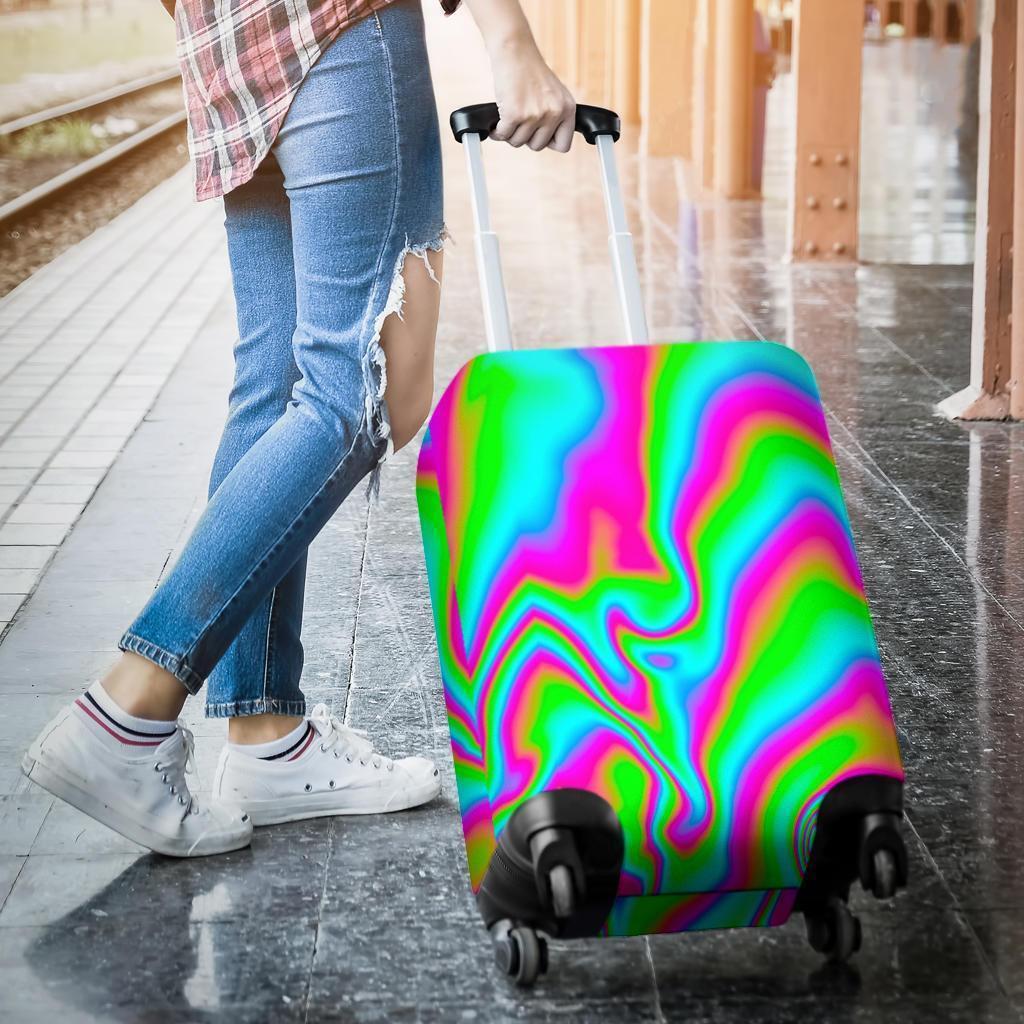 Abstract Psychedelic Trippy Print Luggage Cover GearFrost