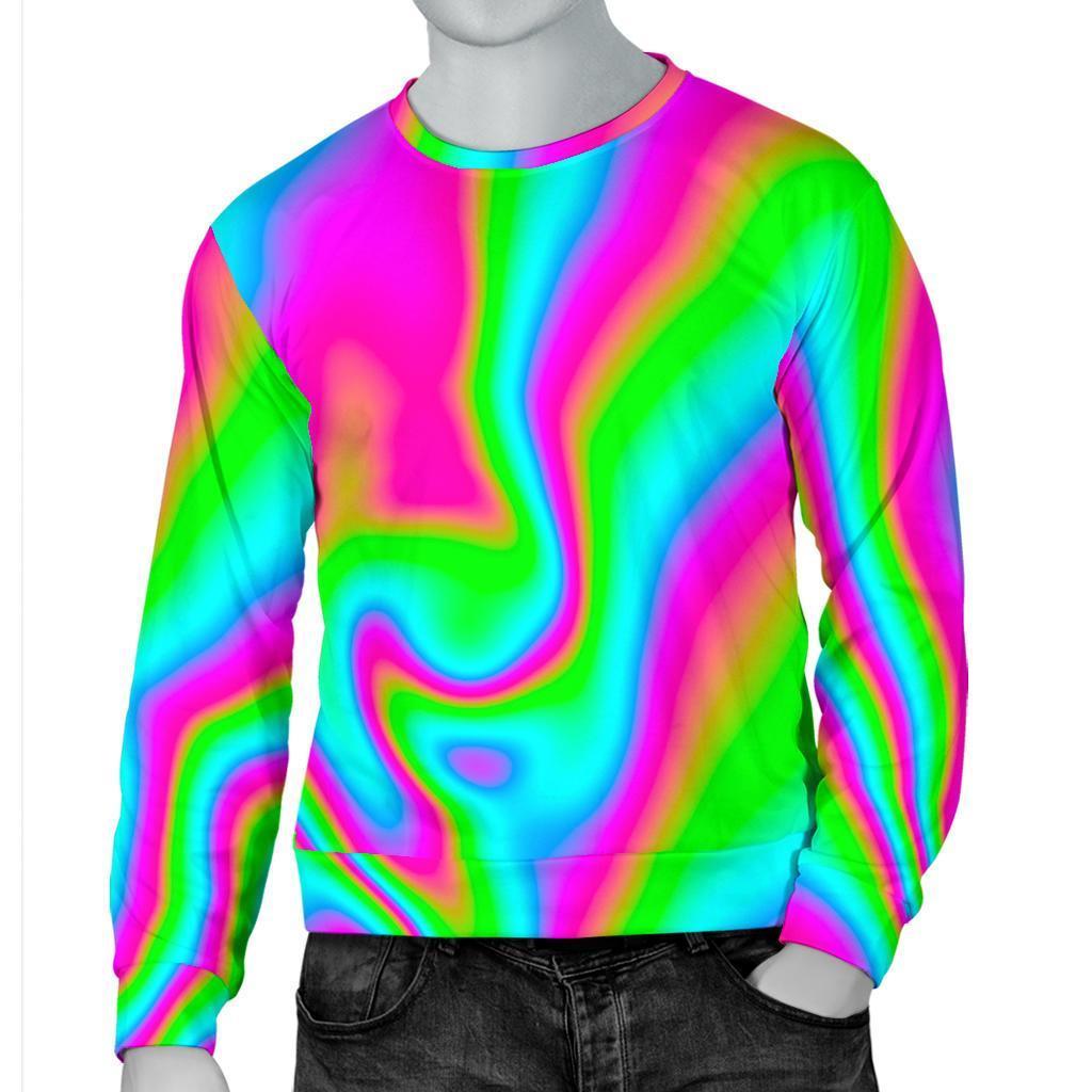 Abstract Psychedelic Trippy Print Men's Crewneck Sweatshirt GearFrost