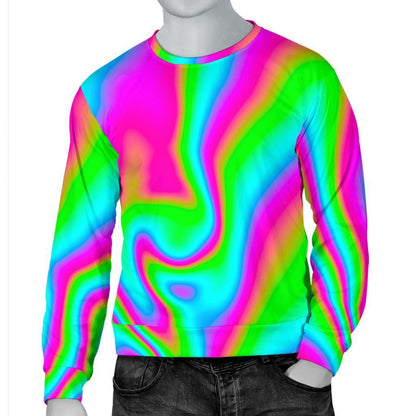 Abstract Psychedelic Trippy Print Men's Crewneck Sweatshirt GearFrost