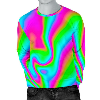 Abstract Psychedelic Trippy Print Men's Crewneck Sweatshirt GearFrost