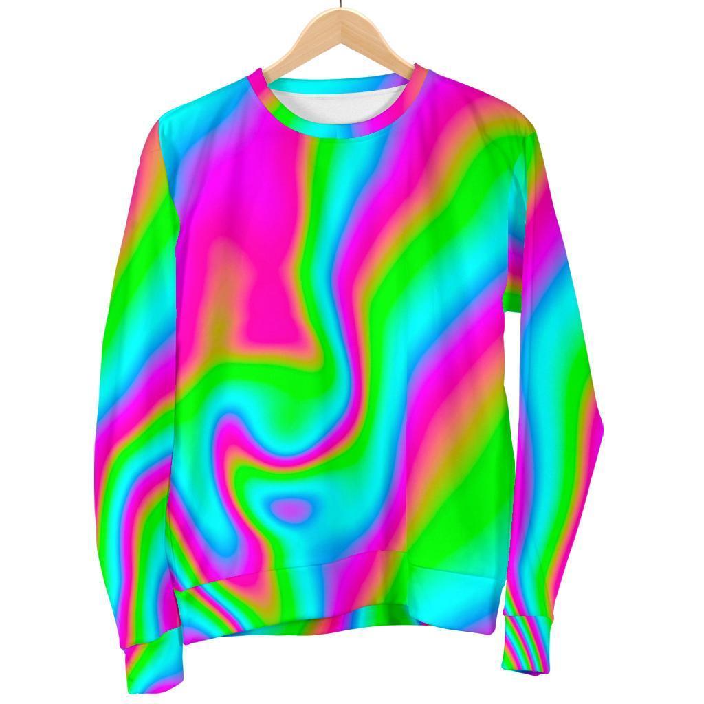 Abstract Psychedelic Trippy Print Men's Crewneck Sweatshirt GearFrost