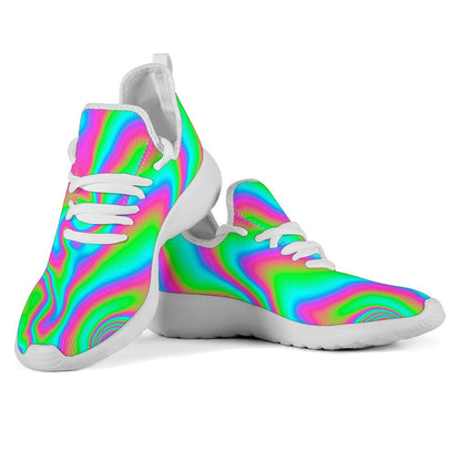 Abstract Psychedelic Trippy Print Mesh Knit Shoes GearFrost