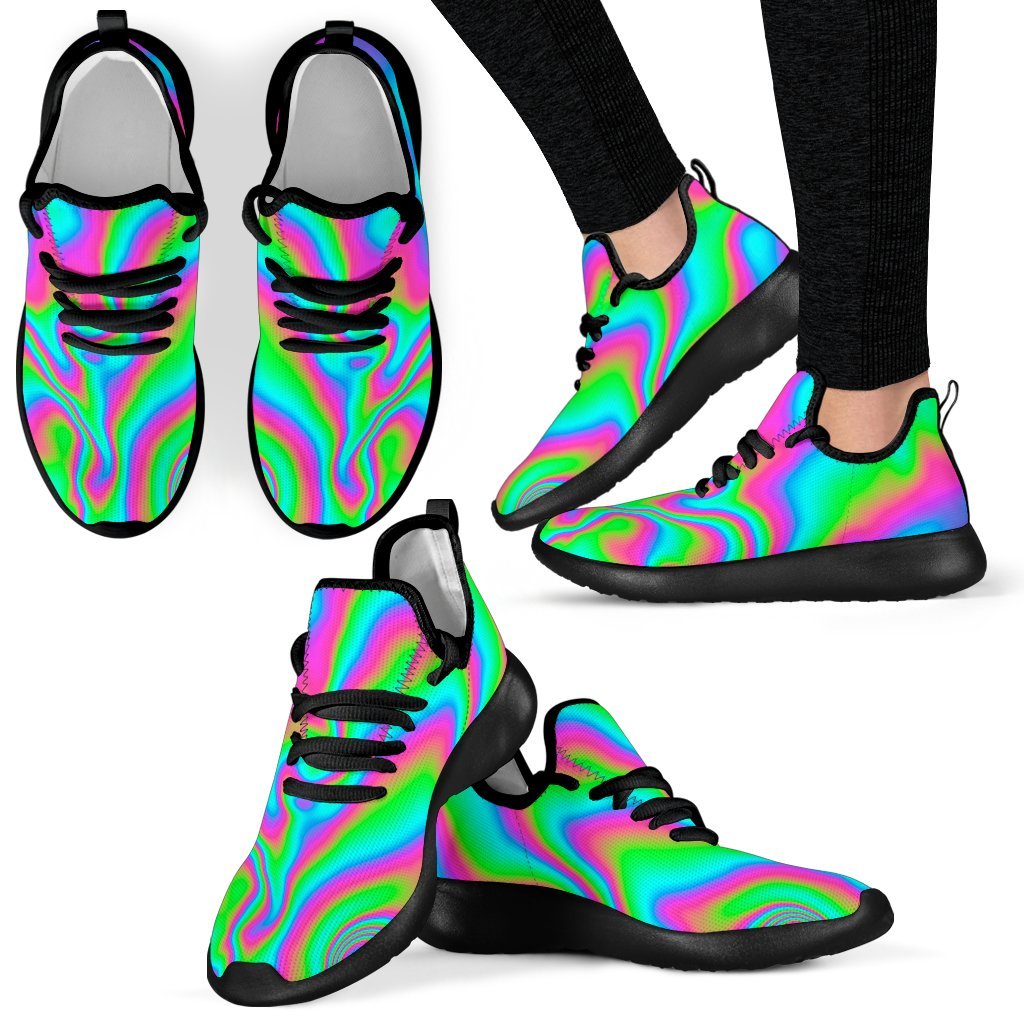 Abstract Psychedelic Trippy Print Mesh Knit Shoes GearFrost
