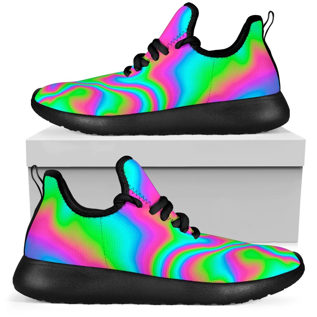 Abstract Psychedelic Trippy Print Mesh Knit Shoes GearFrost