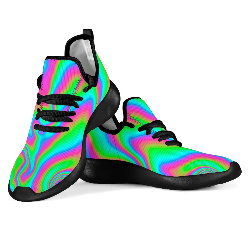 Abstract Psychedelic Trippy Print Mesh Knit Shoes GearFrost