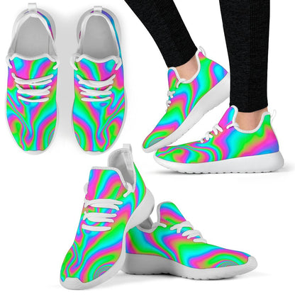 Abstract Psychedelic Trippy Print Mesh Knit Shoes GearFrost