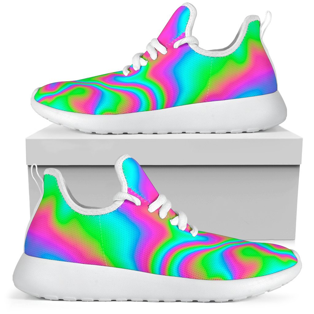 Abstract Psychedelic Trippy Print Mesh Knit Shoes GearFrost