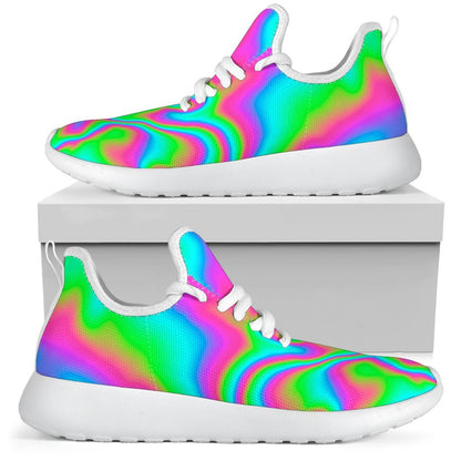 Abstract Psychedelic Trippy Print Mesh Knit Shoes GearFrost